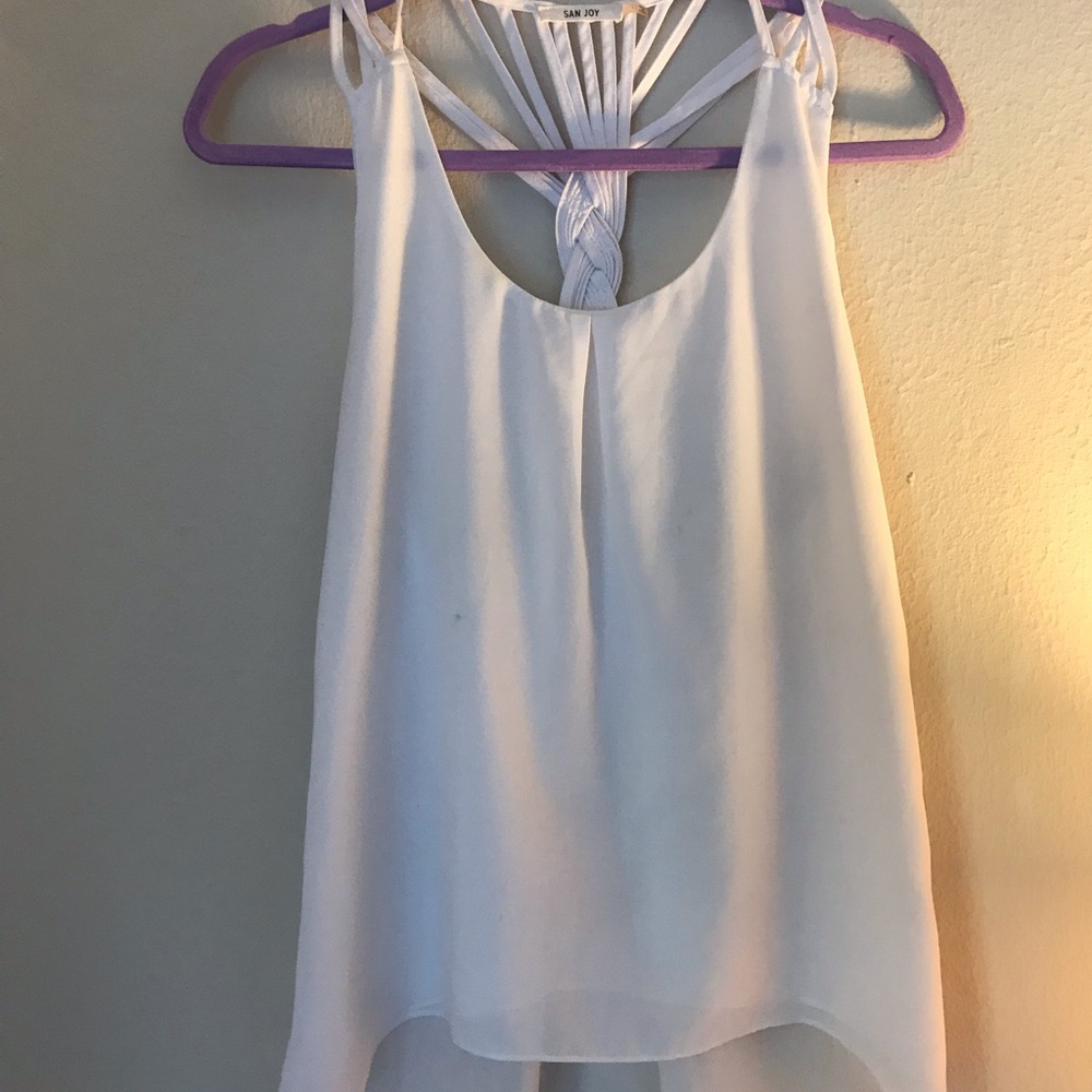 ❄️ WHITE BRAIDED RACERBACK BLOUSE ❄️